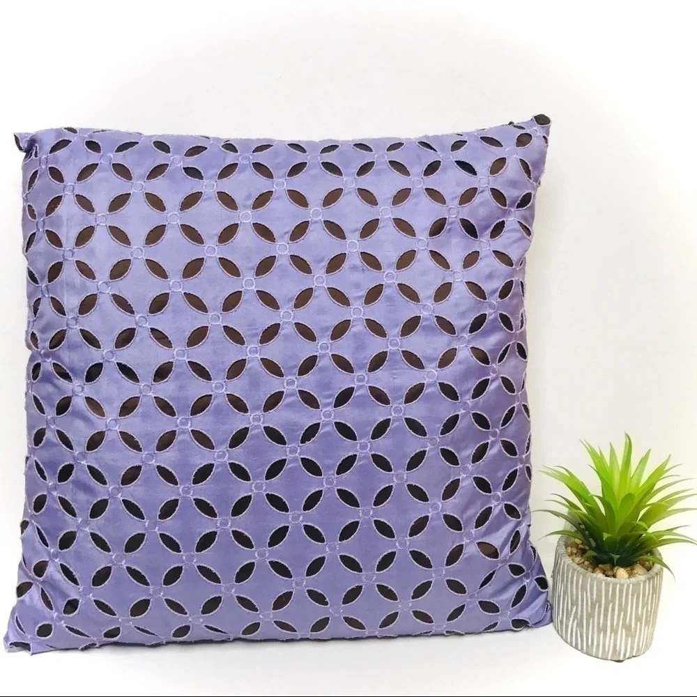 PIER 1 Lavender and Chocolate Square Accent Pillow